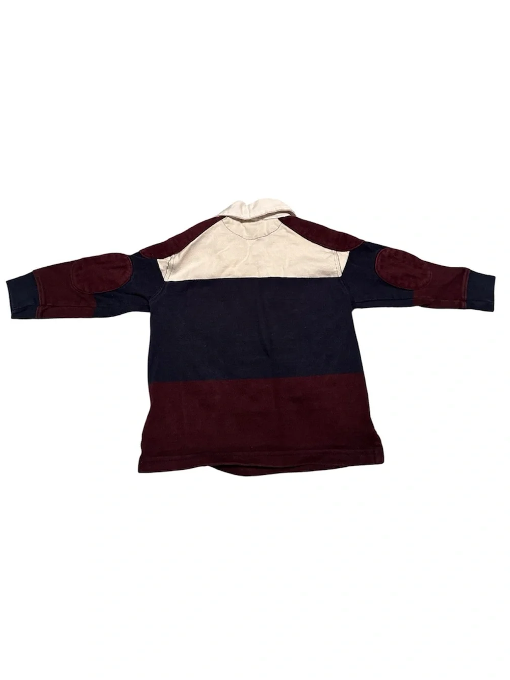 Ralph Lauren Boys Burgundy,Navy, and Cream Rugby Polo- Size 12M